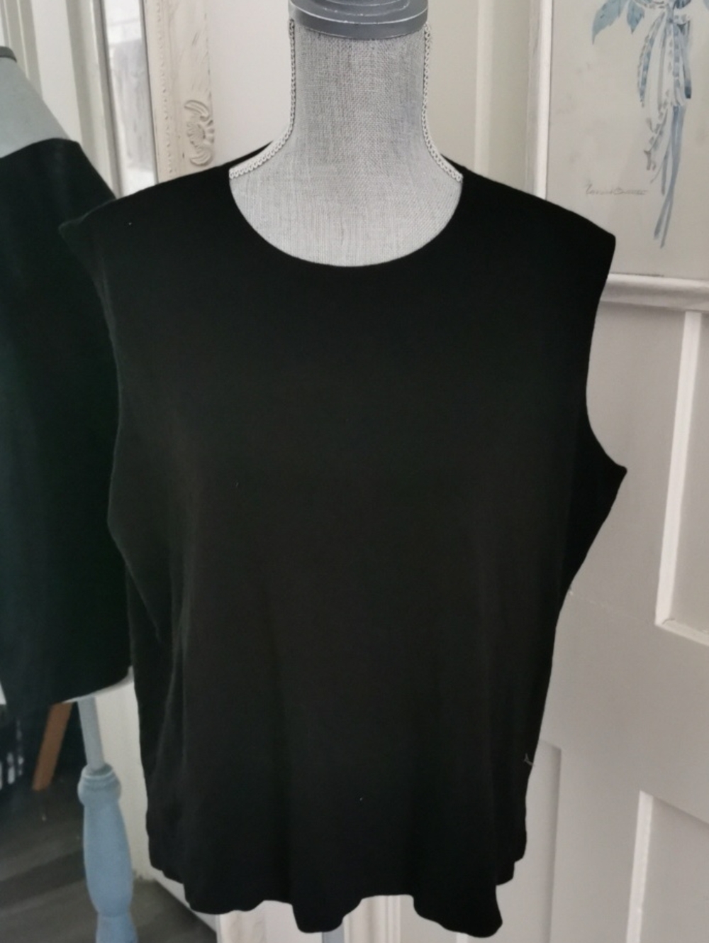 Picadilly Fashion Black Sleeveless Classic Minimalist Knit Tank. Size 1X